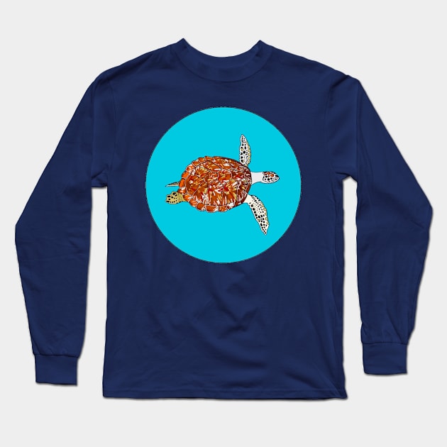 Green Sea Turtle Long Sleeve T-Shirt by OTLArtwork